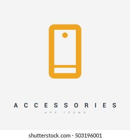 a touch screen gadget smart phone line vector icon for web and app mobile minimalistic flat design