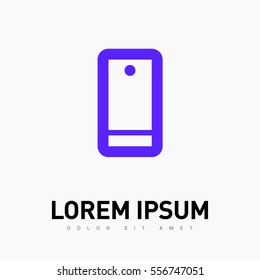 a touch screen gadget smart phone line vector icon for web and app mobile minimalistic flat design