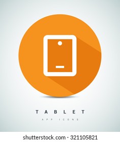 a touch screen gadget tablet computer line vector icon for web and app mobile minimalistic flat design