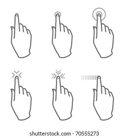 touch screen gesture, 1 (vector icons)