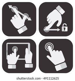 Touch Screen Gesture Collection vector illustration set
