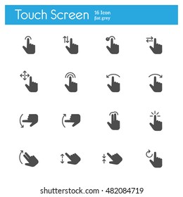 Touch Screen, Touch Gesture Icons flat icon