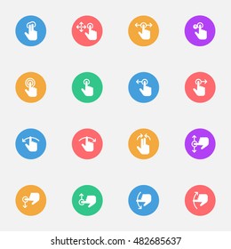 Touch Screen, Touch Gesture Icons flat icon 