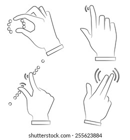 touch screen gesture, interface, sketch line