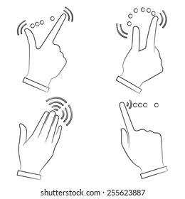touch screen gesture, interface, sketch line