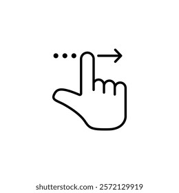 Touch screen gesture line icon. Move the left arrow. Swipe action symbol. Quality design elements. Linear style touch screen gesture icon. Editable stroke. Vector