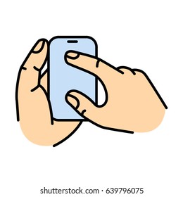 Touch screen gesture. Multi touch symbol for web site design and mobile apps. Simple linear vector pictogram on a white background.
