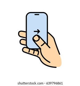 Touch Screen Gesture. Multi Touch Symbol For Web Site Design And Mobile Apps. Simple Linear Vector Pictogram On A White Background.