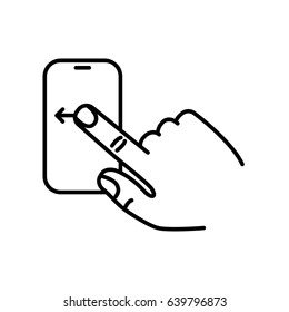 Touch screen gesture. Multi touch symbol for web site design and mobile apps. Simple linear vector pictogram on a white background.
