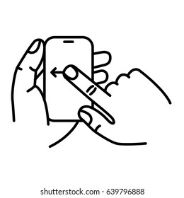 Touch screen gesture. Multi touch symbol for web site design and mobile apps. Simple linear vector pictogram on a white background.