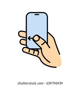 Touch screen gesture. Multi touch symbol for web site design and mobile apps. Simple linear vector pictogram on a white background.