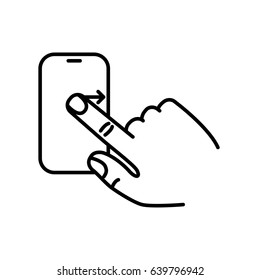 Touch screen gesture. Multi touch symbol for web site design and mobile apps. Simple linear vector pictogram on a white background.