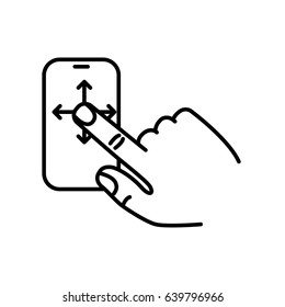 Touch screen gesture. Multi touch symbol for web site design and mobile apps. Simple linear vector pictogram on a white background.