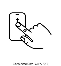 Touch screen gesture. Multi touch symbol for web site design and mobile apps. Simple linear vector pictogram on a white background.