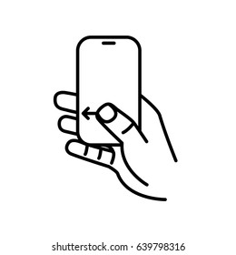 Touch screen gesture. Multi touch symbol for web site design and mobile apps. Simple linear vector pictogram on a white background.