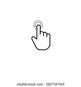 Touch screen gesture vector. Hand icon. The mark touches the screen roundly to the touch. With white background.
