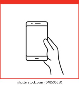 Touch screen gestures icon for smartphone. Simple outlined vector icon for a mobile app user interface or manual. Smartphone gesture icon in linear style