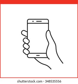 Touch screen gestures icon for smartphone. Simple outlined vector icon for a mobile app user interface or manual. Smartphone gesture icon in linear style