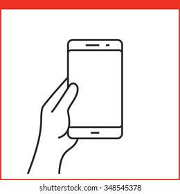 Touch screen gestures icon for smartphone. Simple outlined vector icon for a mobile app user interface or manual. Smartphone gesture icon in linear style