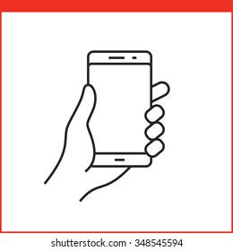 Icono de gestos de pantalla táctil para smartphone. Icono de vector simple delineado para una interfaz de usuario de aplicación móvil o manual. Icono de gestación de Smartphone en estilo lineal