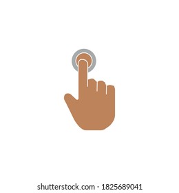 Touch screen gestures. Vector hand icon. With white background and skin tone.