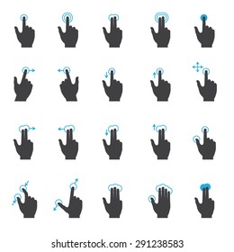 Touch Screen Hand Gesture Icon Set