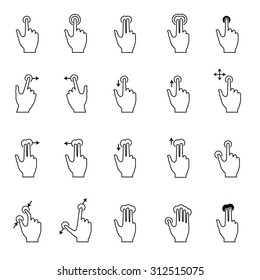 Touch screen hand gesture icon set