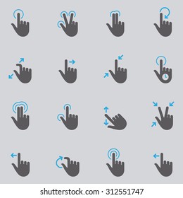 Touch Screen Hand Gesture Icon Set