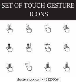 Touch screen hand gesture icon set