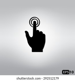 Touch screen hand gesture icon,double click with one finger