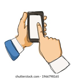 touch screen hand gesture vector