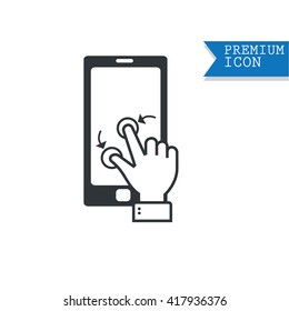 touch screen hand gestures icon