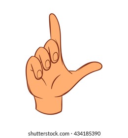 Touch screen hand gestures icon, cartoon style