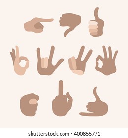 Touch screen hand gestures icons.