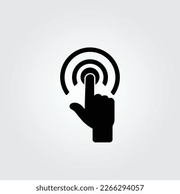 Icono de la mano de la pantalla táctil, símbolo y vector, se puede usar para web, impresión y móvil
