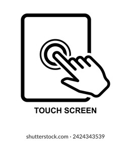 Touch screen icon. Click point icon isolated on background vector illustration.
