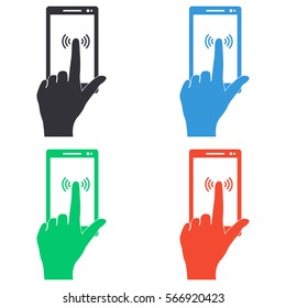 Touch screen icon - colored vector  set