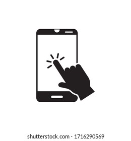 Diseño de iconos de pantalla táctil aislado en fondo blanco