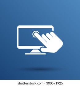 Touch screen icon display finger tap vector.