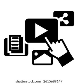 Touch Screen Icon Element For Design