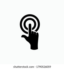 Icono de pantalla táctil. Gesto del dedo en el símbolo del dispositivo - Vector.