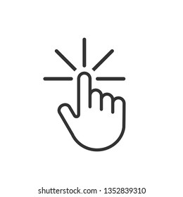 Touch Screen Icon. Finger or Hand Gesture Tap Surface Illustration As A Simple Vector Sign & Trendy Symbol for Design and Websites, Presentation or Mobile Application.
