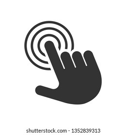 Touch Screen Icon. Finger or Hand Gesture Tap Surface Illustration As A Simple Vector Sign & Trendy Symbol for Design and Websites, Presentation or Mobile Application.
