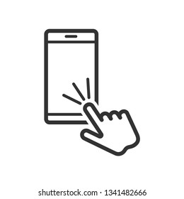 Touch Screen Icon. Finger's Gesture Illustration As A Simple Vector Sign & Trendy Symbol for Design and Websites, Presentation or Mobile Application.