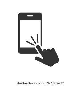 Touch Screen Icon. Finger's Gesture Illustration As A Simple Vector Sign & Trendy Symbol for Design and Websites, Presentation or Mobile Application.