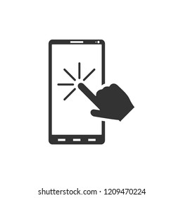 Touch screen. Icon Flat