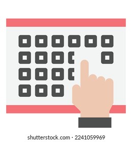 TOUCH SCREEN ICON FLAT COLOR VECTOR .