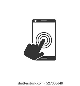Touch screen icon flat. Illustration isolated vector sign symbol