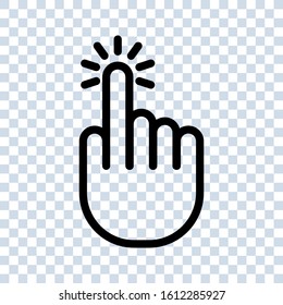 touch screen icon. with hand on white background. editable vector illustration