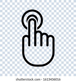 touch screen icon. with hand on white background. editable vector illustration